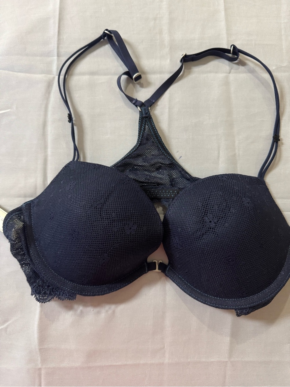 Gilly Hicks Hollister Kristen Plunge Deep Navy  front-open bra  - NWT - Size 36